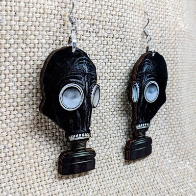 Gas Mask Creepy Earrings