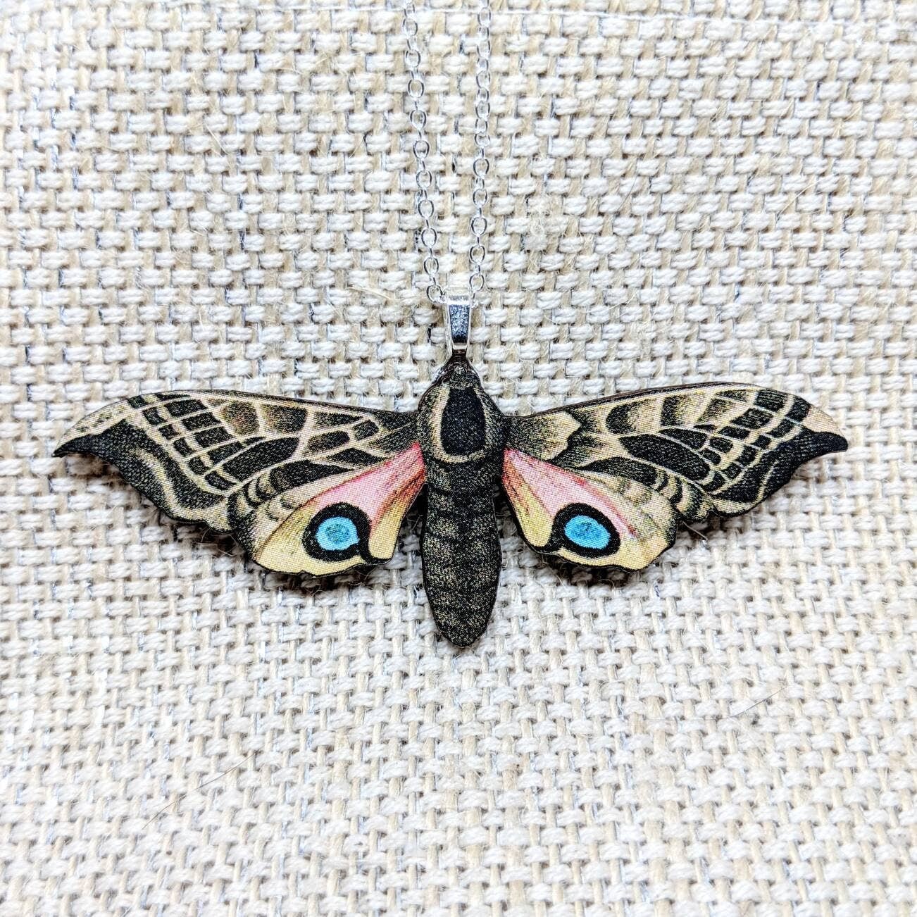 Pink Moth Necklace
