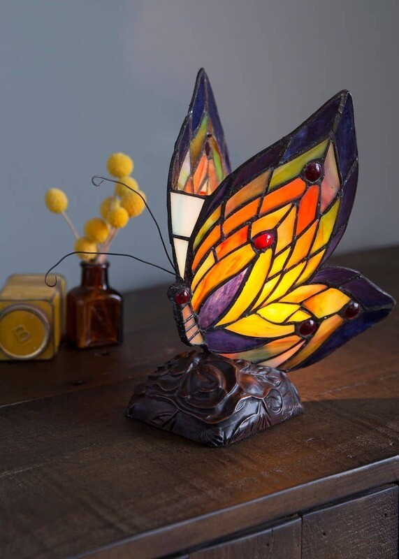 Luella Red Butterfly Wings Accent Lamp