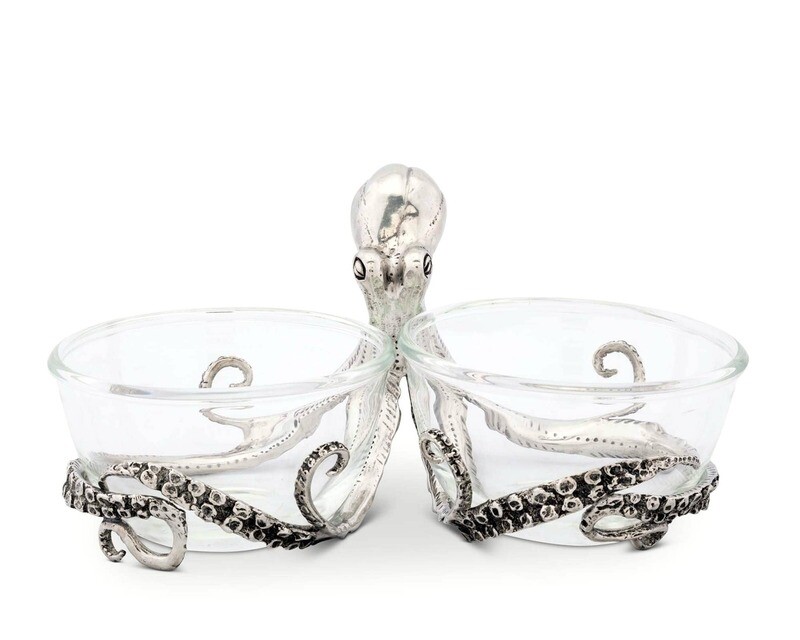 Octopus Double Condiment Bowls