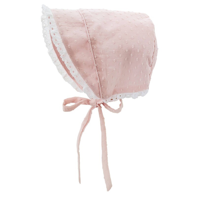 Pink Clip Dot Bonnet