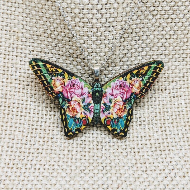 Blue Butterfly Necklace