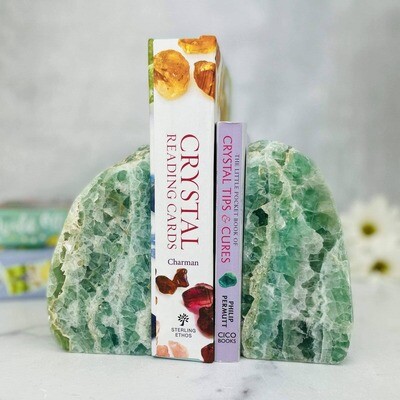 Green Fluorite Bookends - Semi Polished Stone Book End