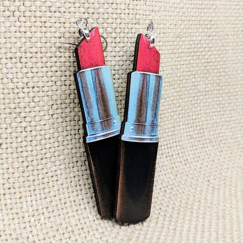 Lipstick Make Up Earrings