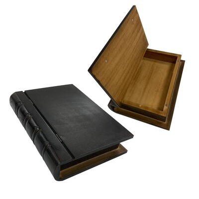 Black Wood Hollow Book Safe Storage Box