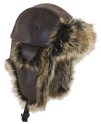 7310 Hat - Polyester faux leather trapper