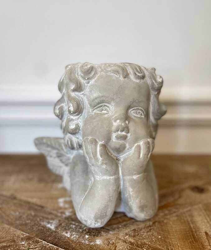 Cement Little Angel Planter - Small