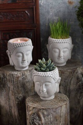 Cement Buddha Head Planter