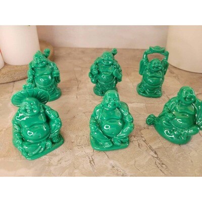 Laughing Buddha Figurines green