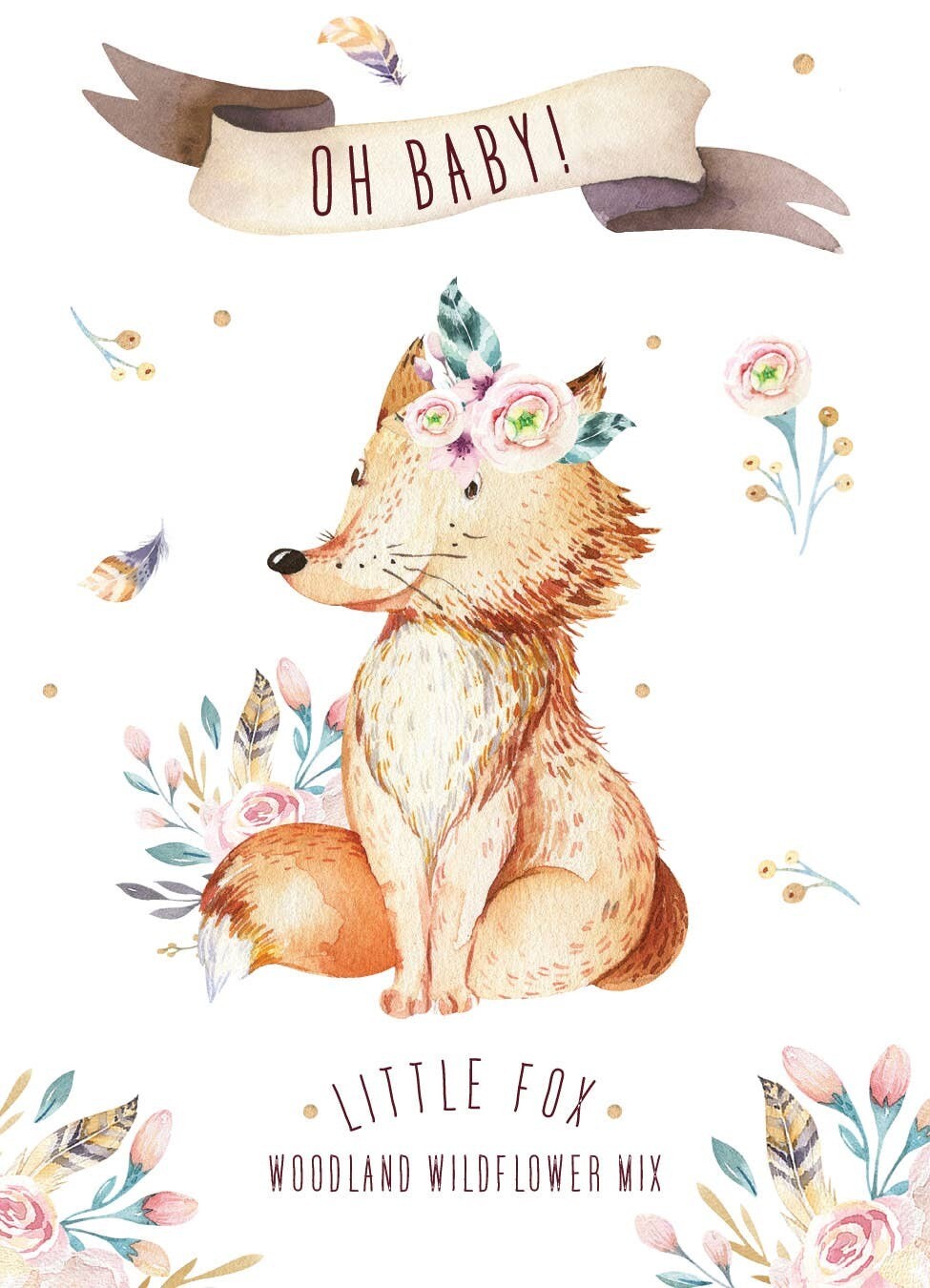 Oh Baby Woodland Fox Bouquet Wildflower Mix seed packet
