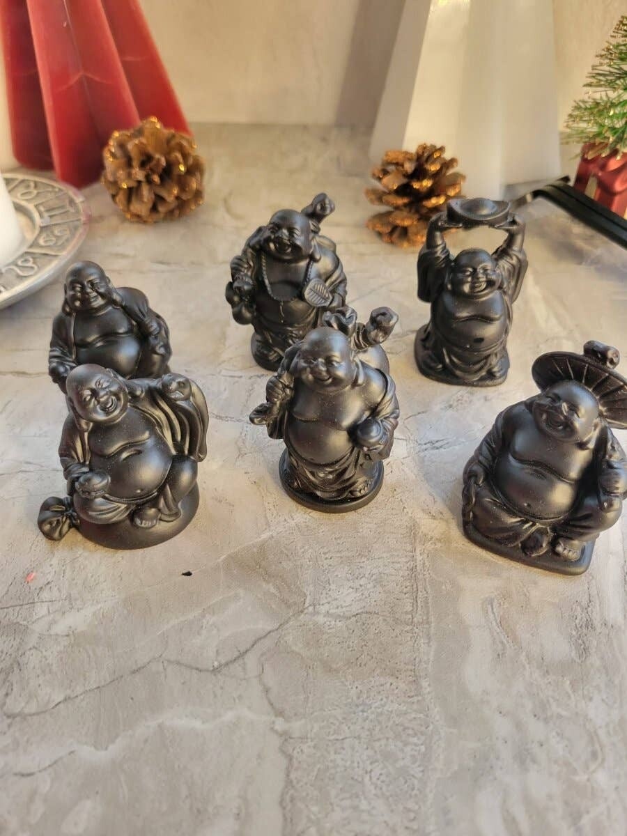 Laughing Buddha Figurine black