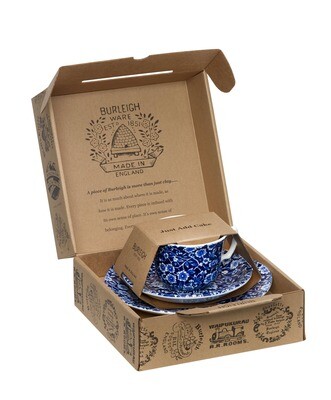 Blue Calico Teacup 3 Piece Gift Set