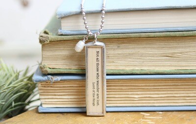 Lord of the Rings Tolkien Literary Book Charm Necklace