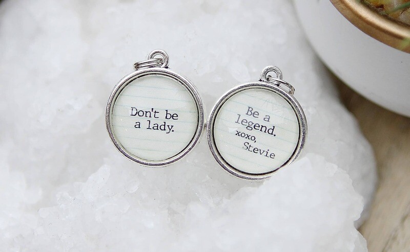 Don&#39;t Be A Lady XO Double Sided Round Charm