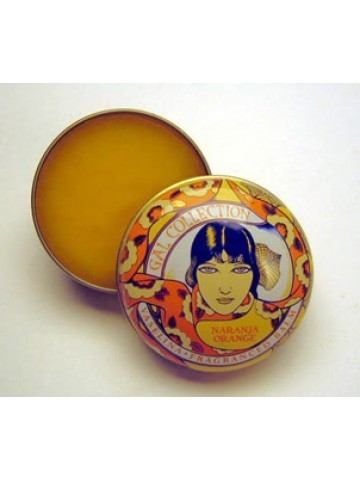 Imported Fancy Art Nouveau Tin Lip Balm Orange