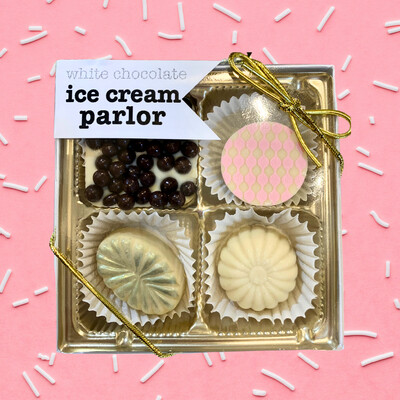 Ice Cream Parlor - White & Dark Chocolate Truffles 4pc box