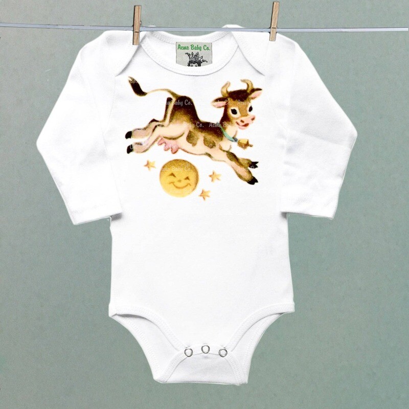 Cow Jumps Over Moon One Piece Baby Onesie Bodysuit
