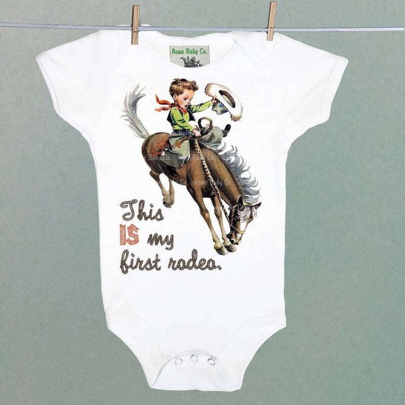 First Rodeo Buckaroo Onesie One Piece Baby Bodysuit