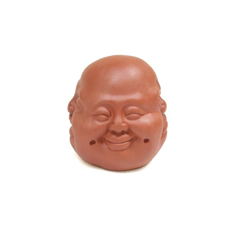 Yixing clay figurine with 4 Buddha faces