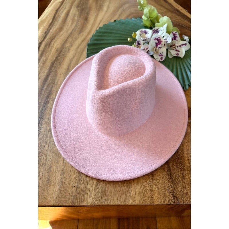 WIDE BRIM DANDY PANAMA HAT FOR WOMEN: PINK / ONE SIZE