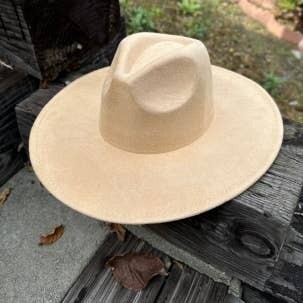 Classic Wide Brim suede Hat New Color : CAMEL / ONE SIZE