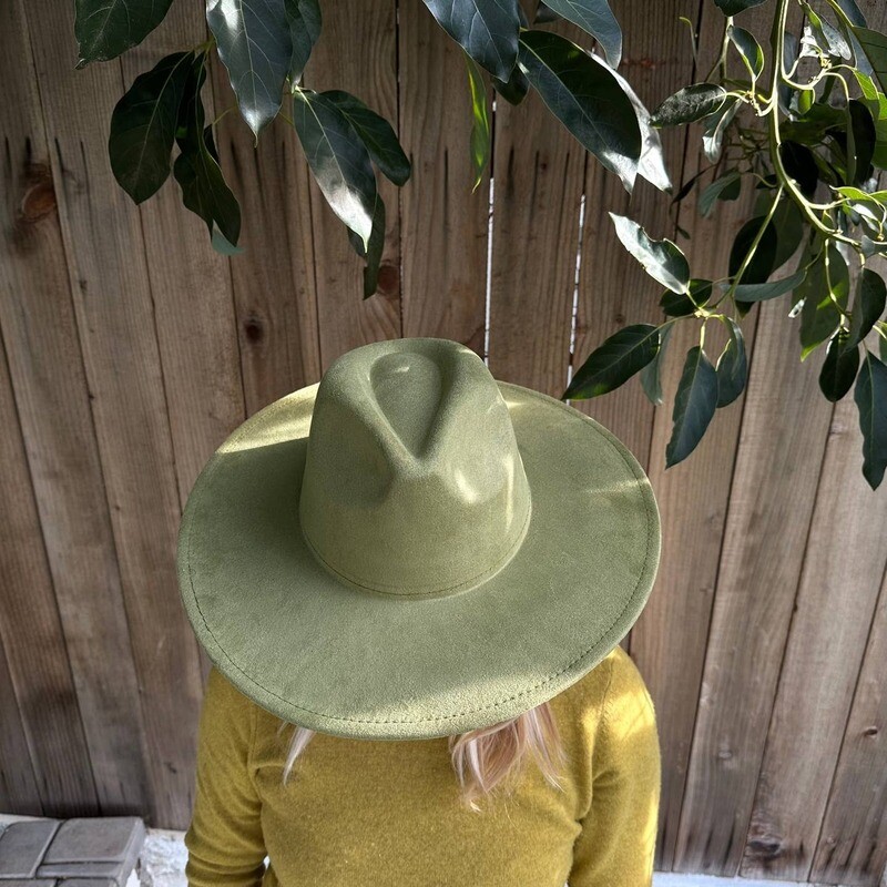 Classic Wide Brim suede Hat New Color : SAGE / ONE SIZE