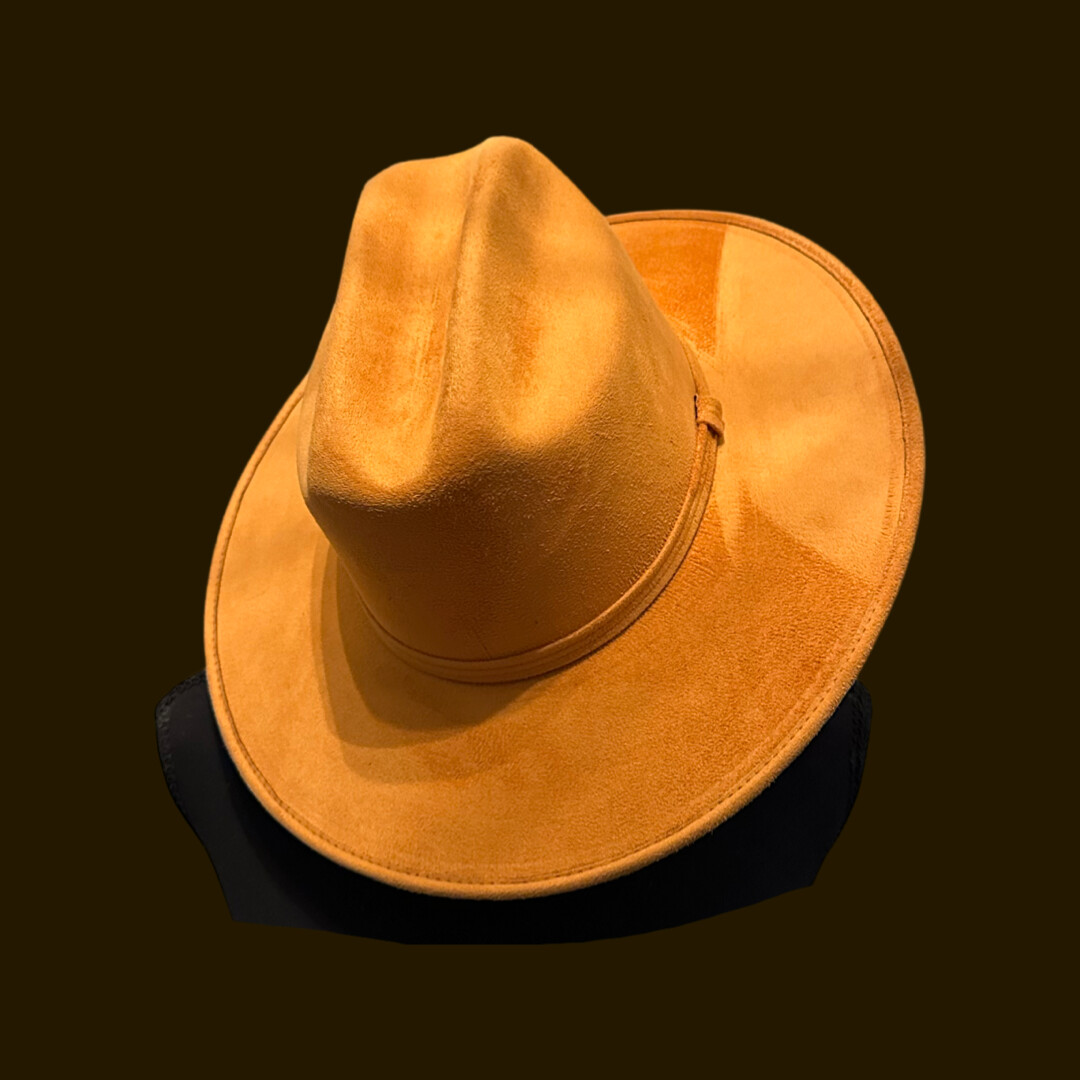 Vegan Suede hat *: Medium, Mustard