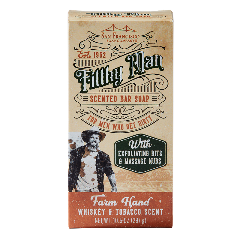 Farm Hand Whiskey &amp; Tobacco 10oz Massaging Bar Soap