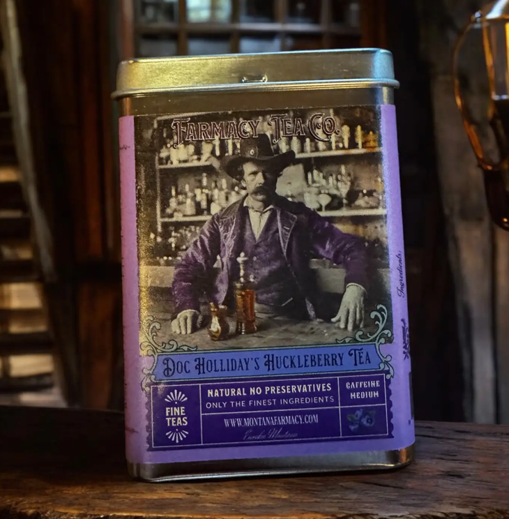 Doc Holliday I'm yer Huckleberry  tea bag tin