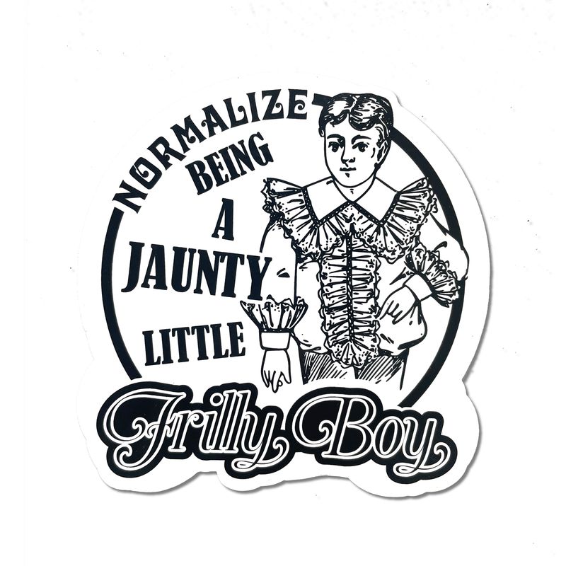 &quot;Frilly Boy&quot; Round Sticker