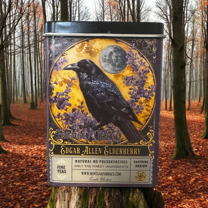 Edgar Allen Crow Poe Travel Tea Tin