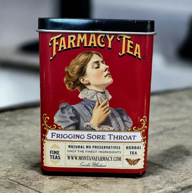 Frigging Sore Throat tea Tin