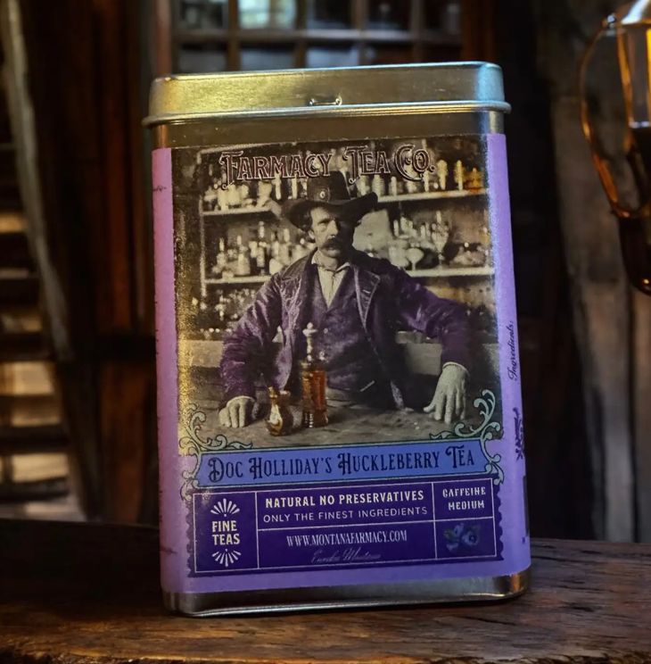 Doc Holliday I'm yer Huckleberry  tea bag tin