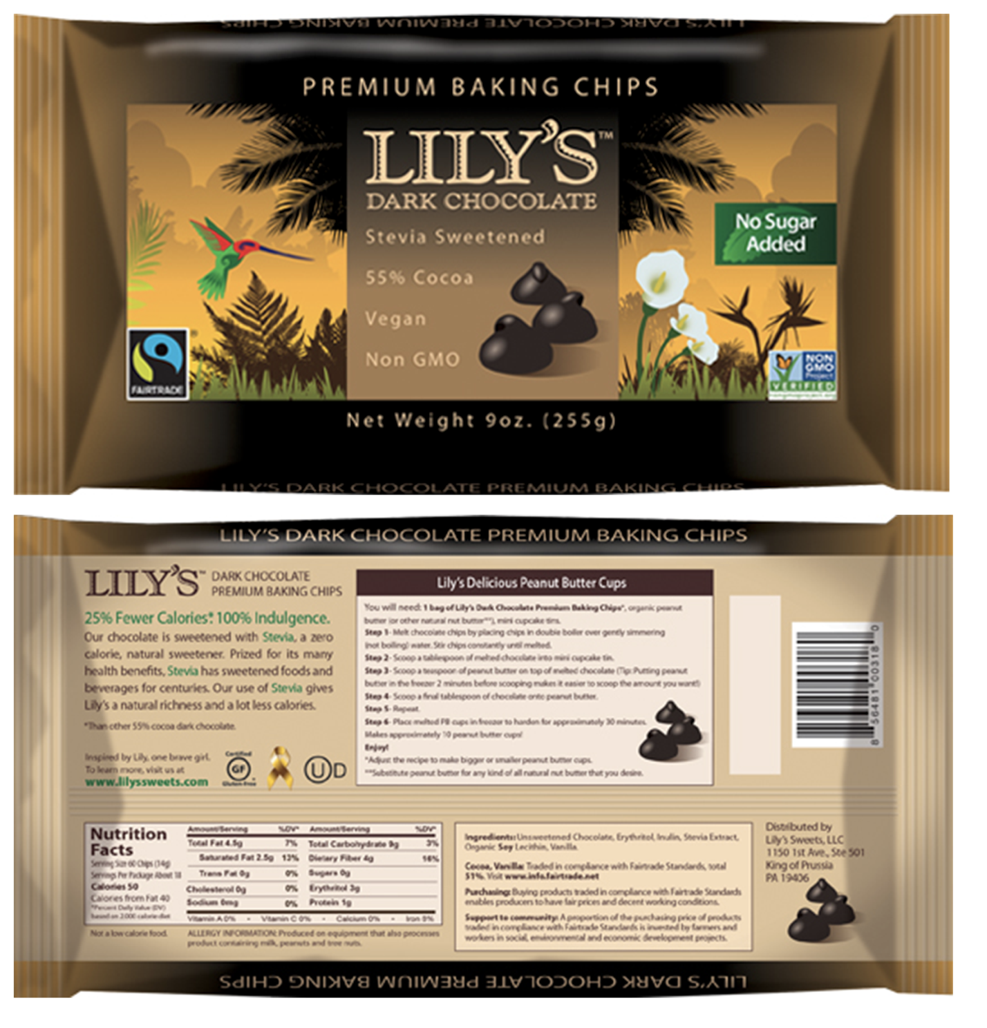 Lily's Dark Chocolate Baking Chips with Stevia