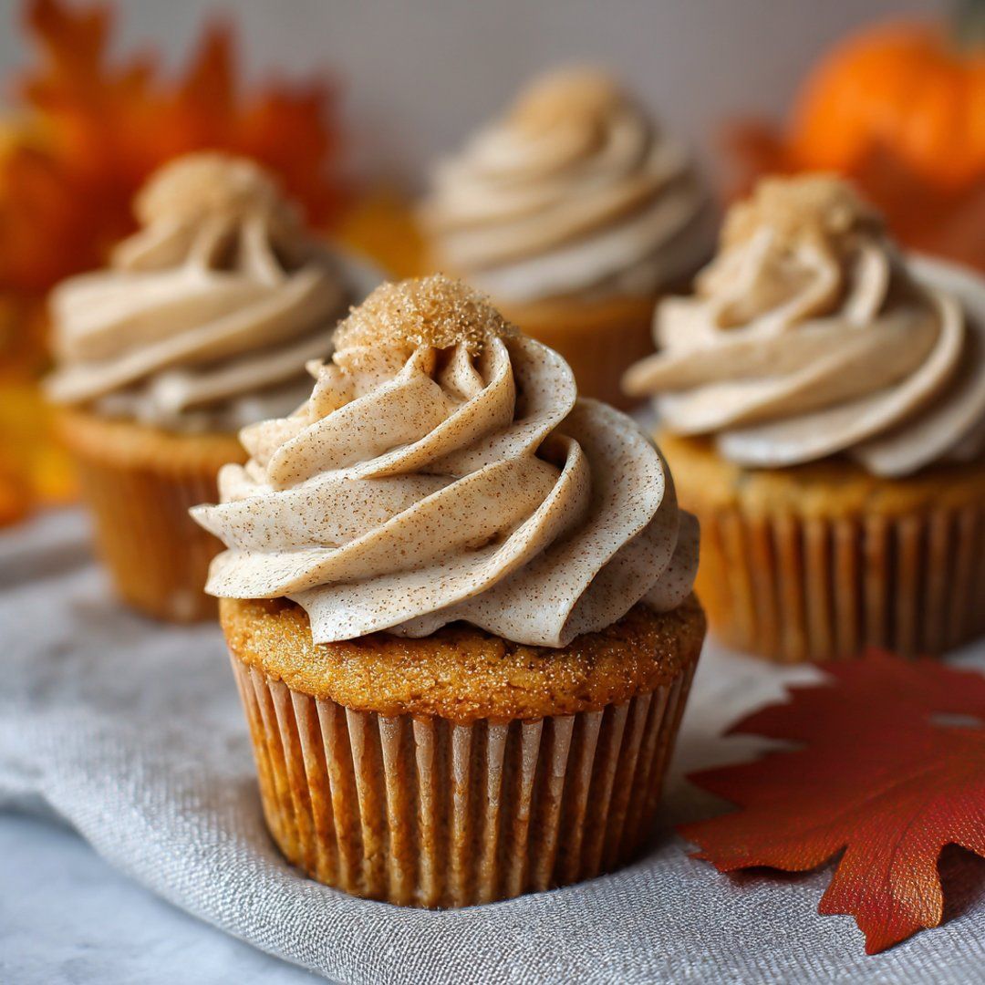 Vanilla Chai Pumpkin Latte Cupcakes with Brown Sugar Buttercream