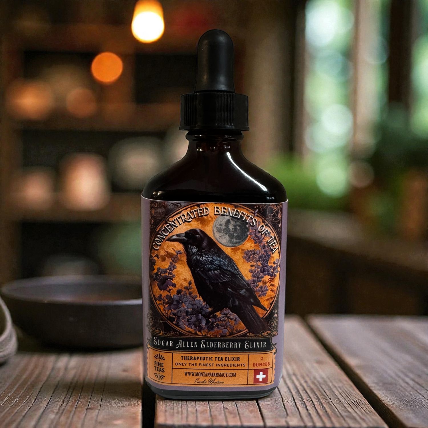 Edgar Allen Elderberry Elixir Tea Therapy Wellness Drops