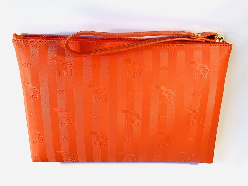 Maison Mollerus Vinerus Necessaire / Clutch CAMOGHE in Coral-Gold / Zustand : 6 - neuwertig