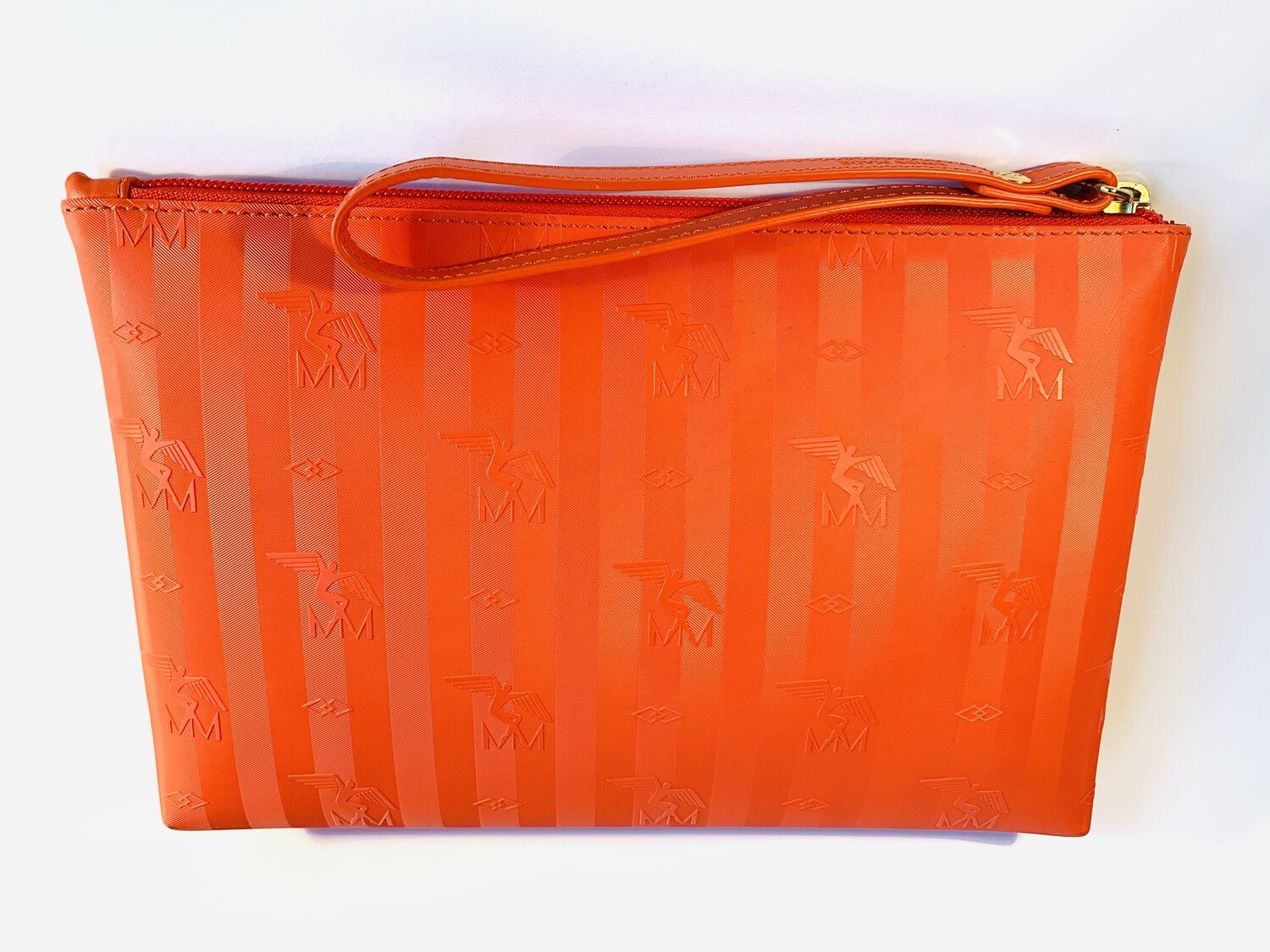 Maison Mollerus Vinerus Necessaire / Clutch CAMOGHE in Coral-Gold / Zustand : 6 - neuwertig