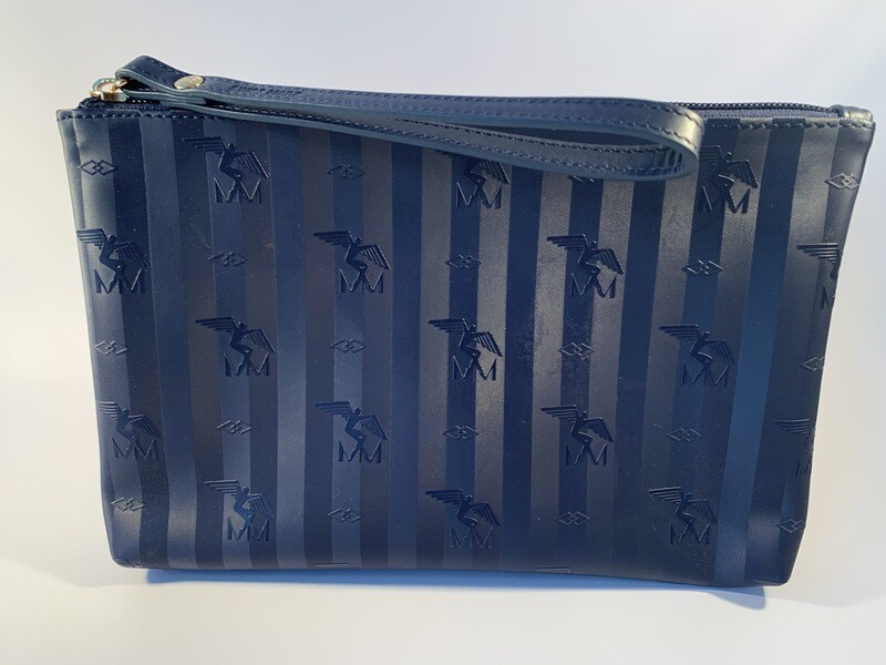 Maison Mollerus Vinerus Necessaire / Clutch CAMOGHE in Blau (Ocean)-Gold / Zustand: 6 - neuwertig