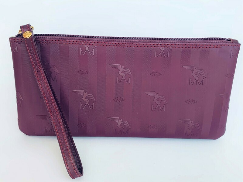 Maison Mollerus Vinerus Necessaire / Clutch in Plum-Gold / Zustand: 6 – neuwertig