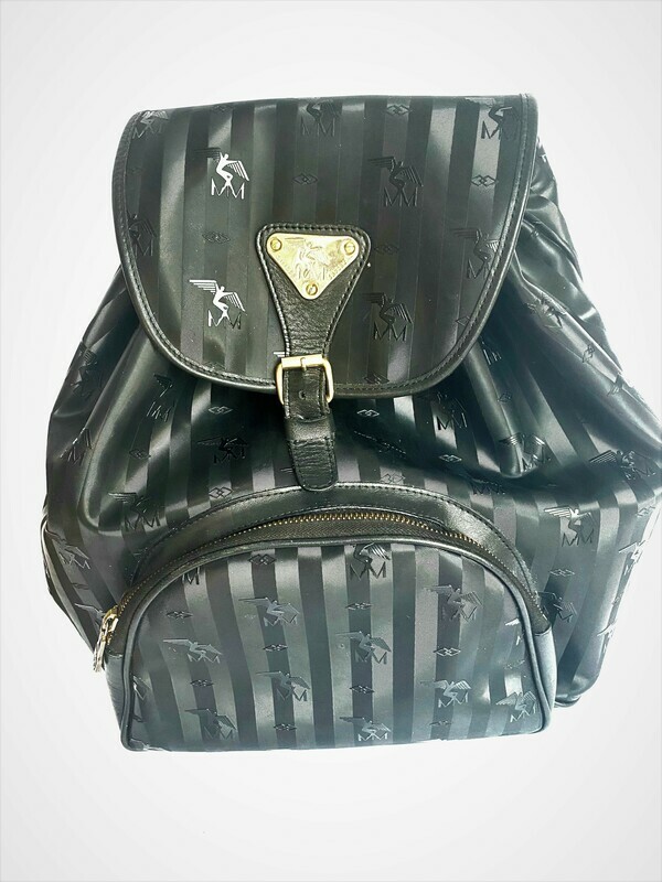 Maison Mollerus Vinerus Rucksack in Schwarz-Gold / 
Zustand 4 – guter Zustand mit wenig Gebrauchsspuren