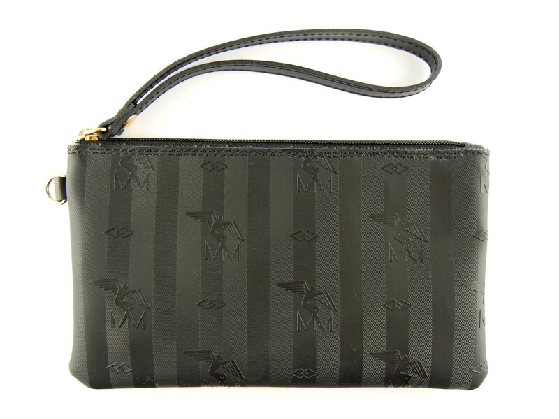 Maison Mollerus Vinerus Necessaire / Clutch in Schwarz-Gold / Zustand: 5 – minimale Gebrauchsspuren