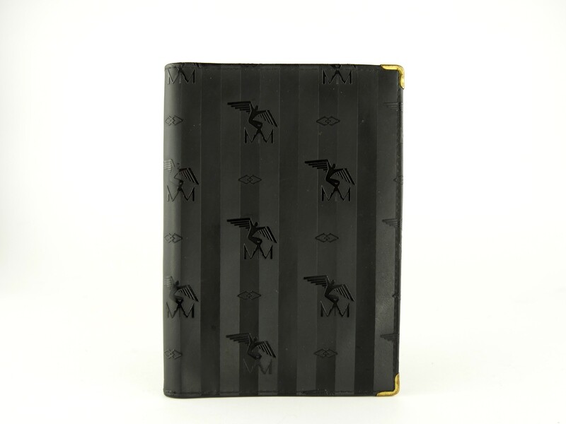 Maison Mollerus Vinerus Canvas Portemonnaie Schwarz-Gold / Zustand: 4 – guter Zustand mit wenig Gebrauchsspuren