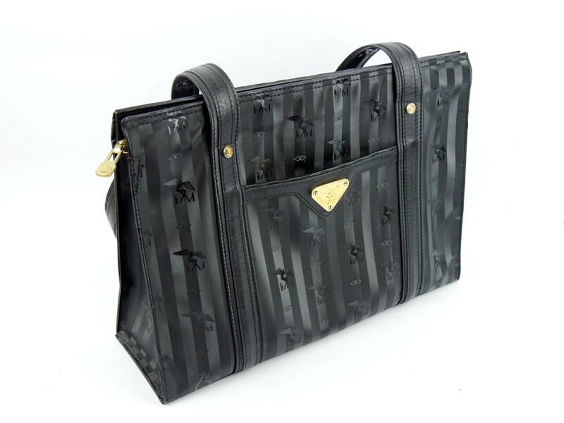 Maison Mollerus Vinerus Handtasche in Schwarz-Gold / Zustand 5 – minimale Gebrauchsspuren