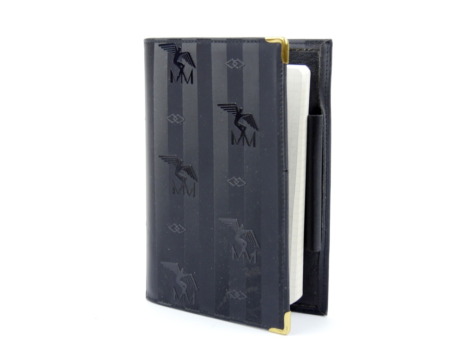 Maison Mollerus Agenda / Schreibmappe / Notizbuch Schwarz-Gold / Zustand 5 – minimale Gebrauchsspuren