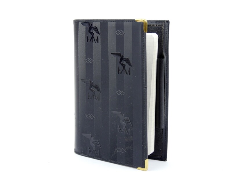 Maison Mollerus Agenda / Schreibmappe / Notizbuch Schwarz-Gold / Zustand 5 – minimale Gebrauchsspuren