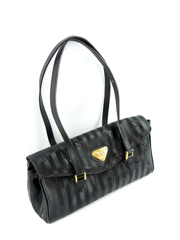 Maison Mollerus Vinerus Handtasche in Schwarz-Gold / Zustand 5 – minimale Gebrauchsspuren