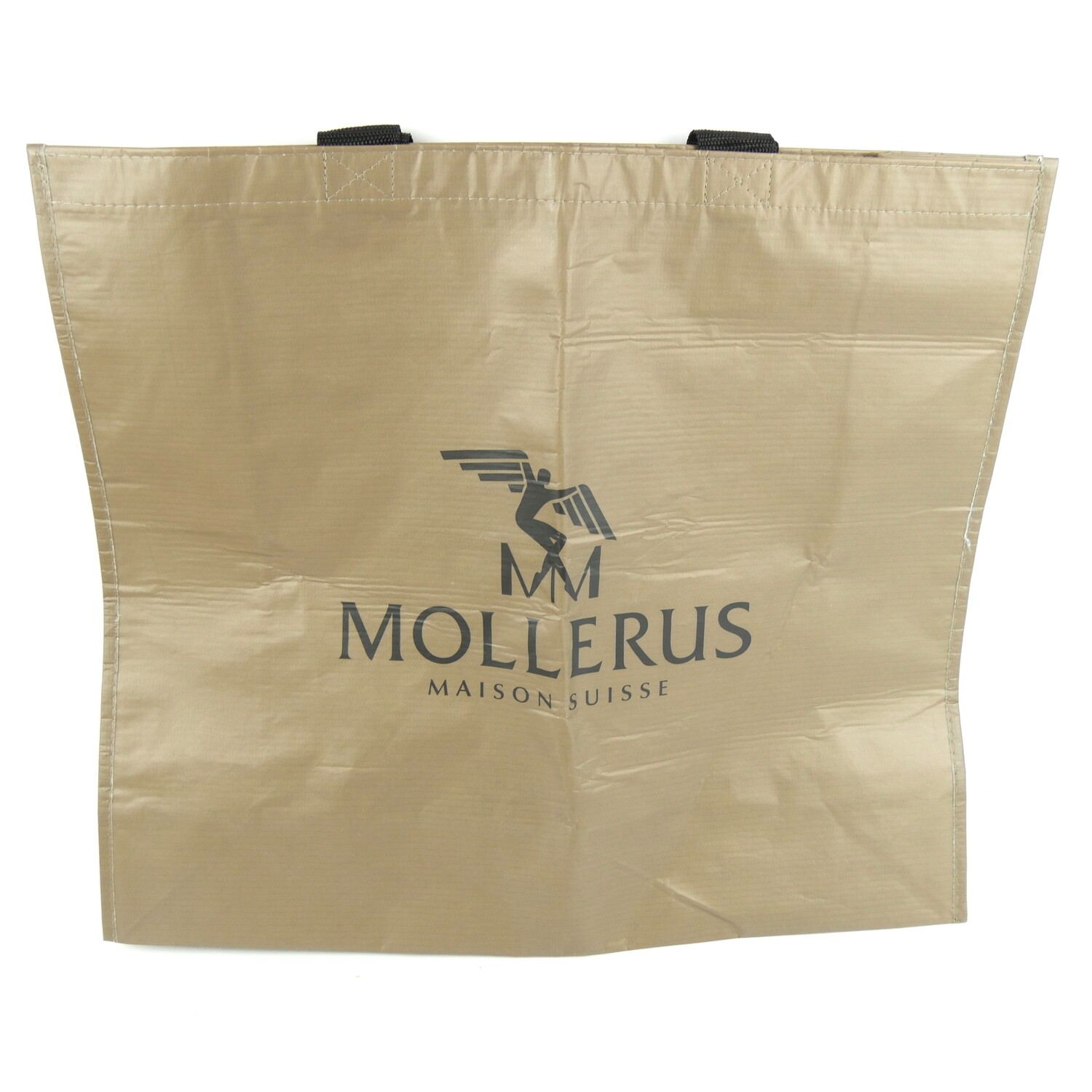 Maison Mollerus Sack / Tüte in Bronze mit schwarzer Schrift / Zustand 4 – guter Zustand mit wenig Gebrauchsspuren