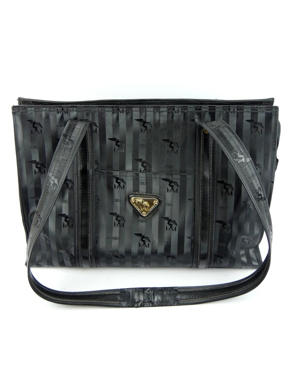 Maison Mollerus Shopper BERLIN Schwarz - Gold / Zustand: 3 – aussen und/oder innen deutliche Gebrauchsspuren