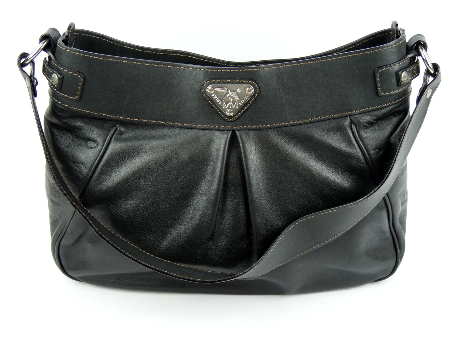 Maison Mollerus Handtasche in Anthrazit-Grau- Silber / Zustand 5 – minimale Gebrauchsspuren